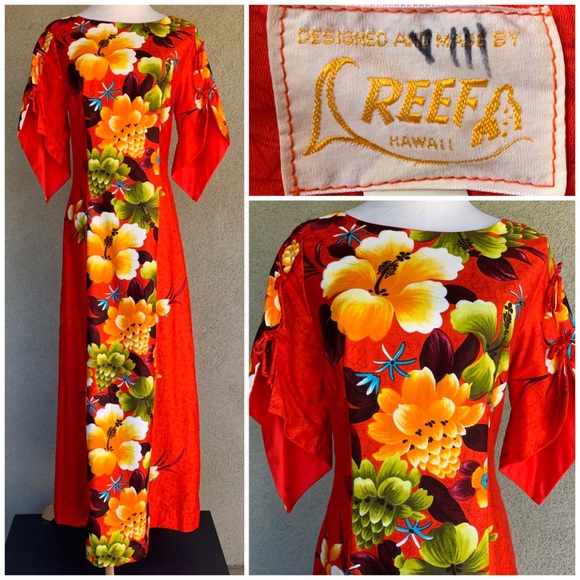 🌺Hawaiian Wedding Honeymoon Set Dress & Shirt 60s - Picture 4 of 16